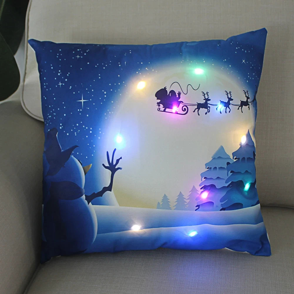 LED Christmas Pillow Cover with Luminous Holiday Patterns and Soft Fabric for Festive Home Décor - Image 11