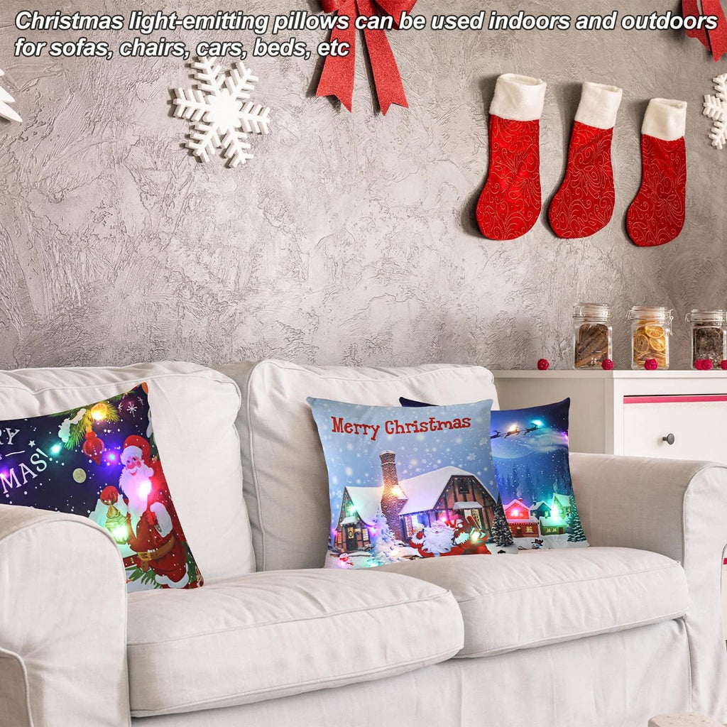 LED Christmas Pillow Cover with Luminous Holiday Patterns and Soft Fabric for Festive Home Décor - Image 16