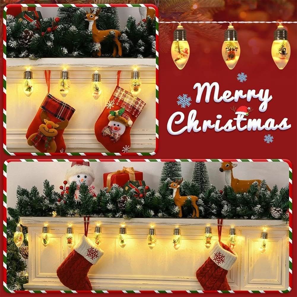 LED Christmas String Lights with Warm White Miniature Figurine Bulbs for Indoor Hanging Décor - Image 11