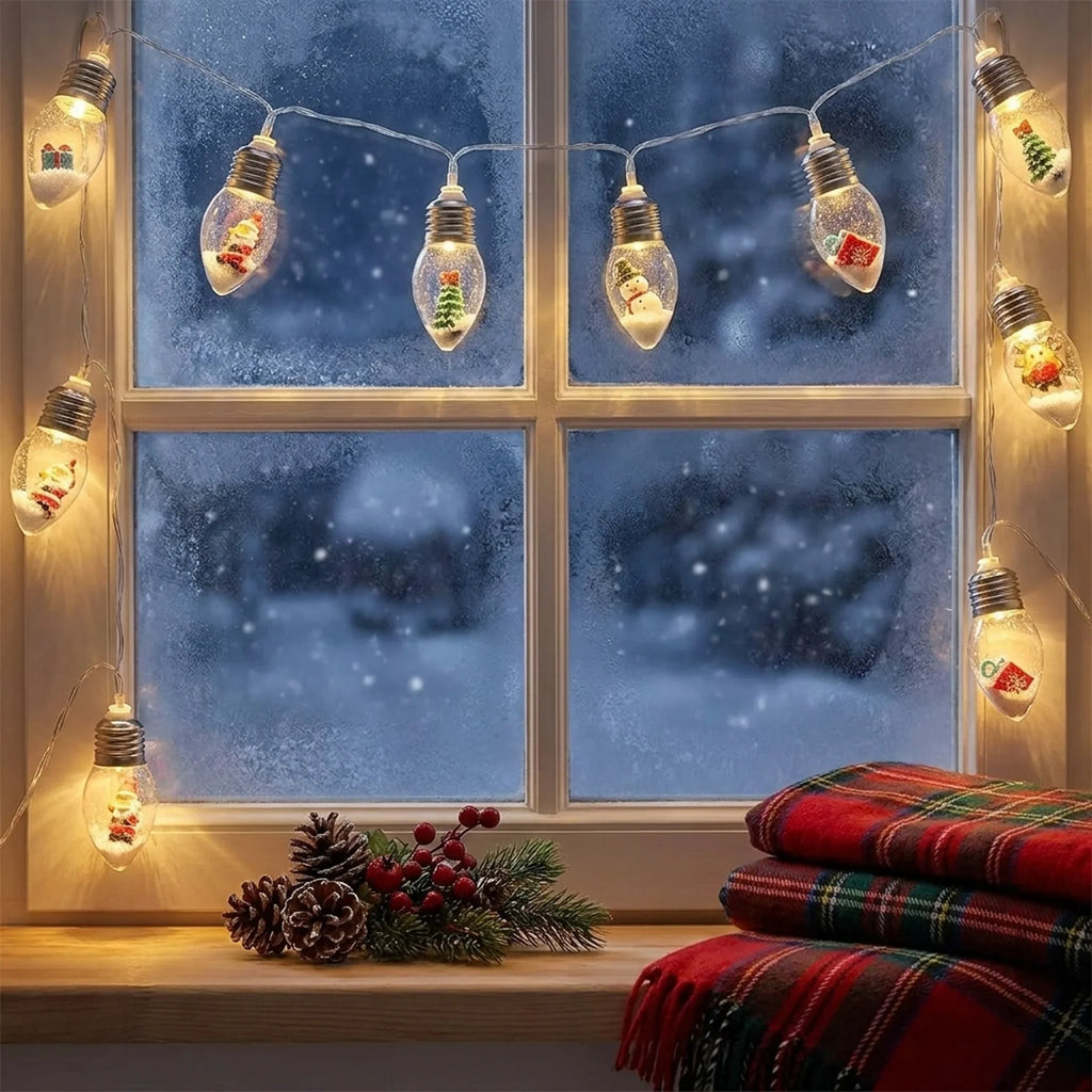 LED Christmas String Lights with Warm White Miniature Figurine Bulbs for Indoor Hanging Décor - Image 3