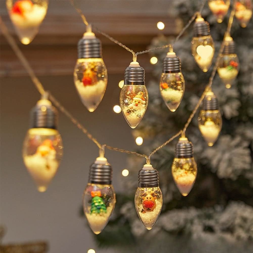 LED Christmas String Lights with Warm White Miniature Figurine Bulbs for Indoor Hanging Décor - Image 5