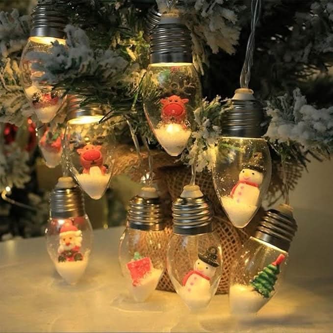 LED Christmas String Lights with Warm White Miniature Figurine Bulbs for Indoor Hanging Décor - Image 6