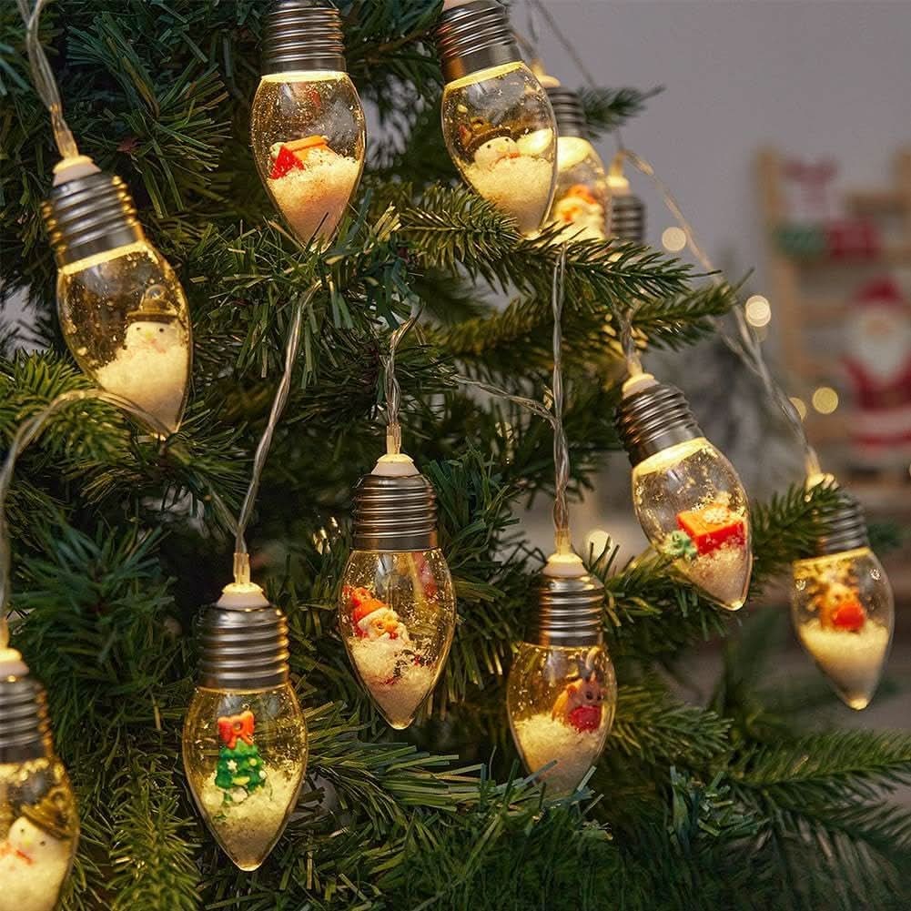 LED Christmas String Lights with Warm White Miniature Figurine Bulbs for Indoor Hanging Décor - Image 7