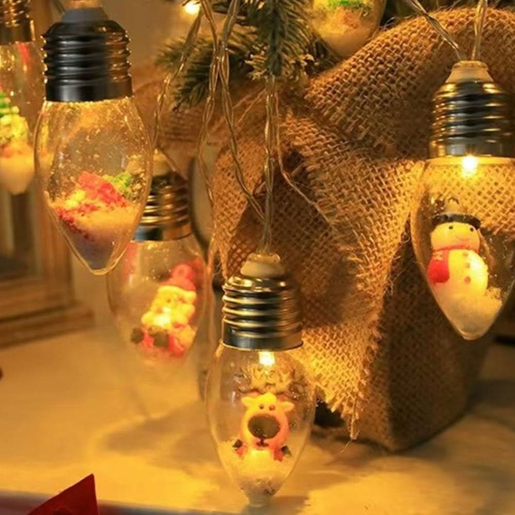 LED Christmas String Lights with Warm White Miniature Figurine Bulbs for Indoor Hanging Décor - Image 8