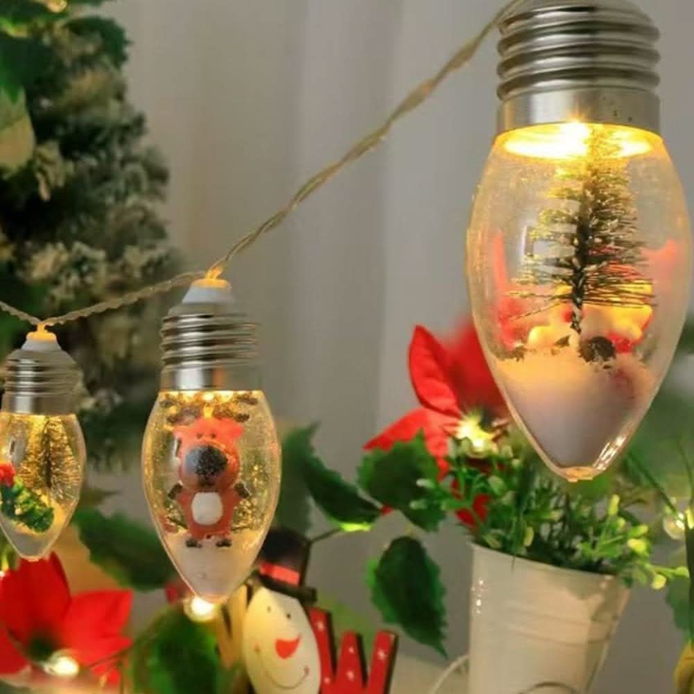 LED Christmas String Lights with Warm White Miniature Figurine Bulbs for Indoor Hanging Décor - Image 9