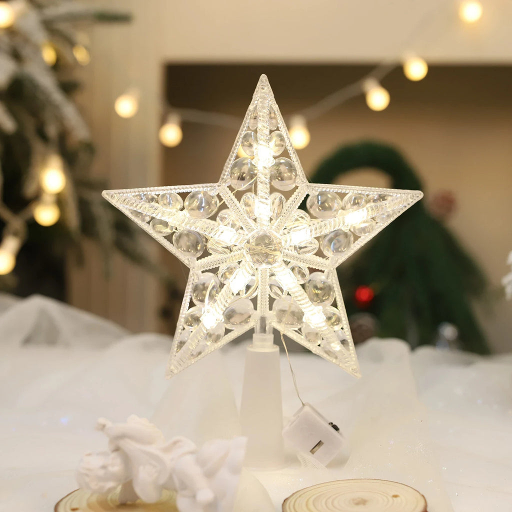 LED Christmas Tree Topper Star with Warm White Lights and Battery Operation - Image 4