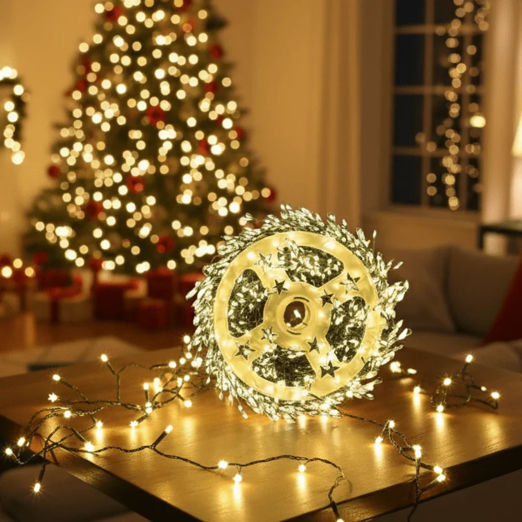 LED Cluster String Lights with Remote Control and Eight Modes - Image 1