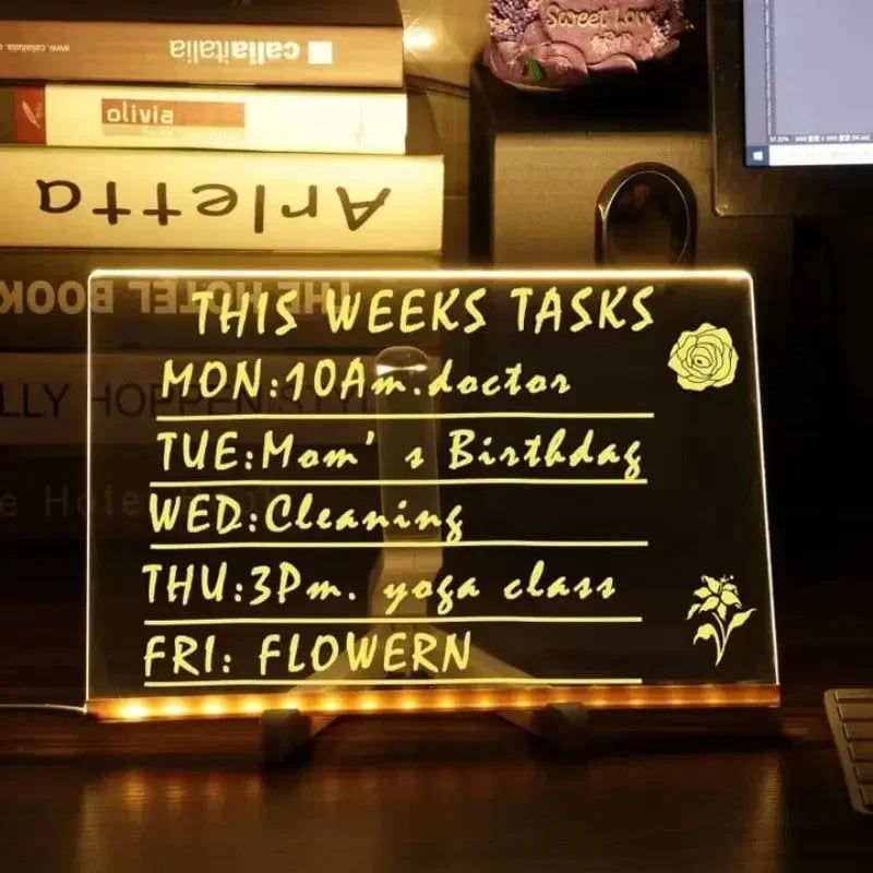 LED Dry Erase Board with Drawing Light and Message Stand Illuminated Whiteboard with Markers - Image 3