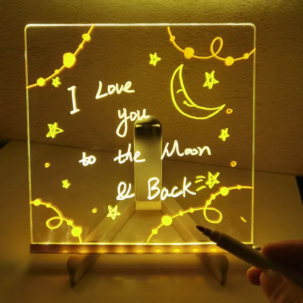 LED Dry Erase Board with Drawing Light and Message Stand Illuminated Whiteboard with Markers - Image 5