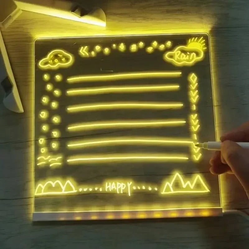 LED Dry Erase Board with Drawing Light and Message Stand Illuminated Whiteboard with Markers - Image 7