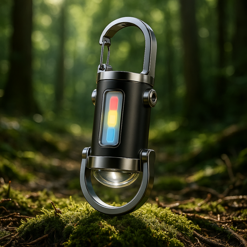 LED Flashlight with Carabiner Clip Rechargeable Keychain with Side Light 2-Pack - Image 1