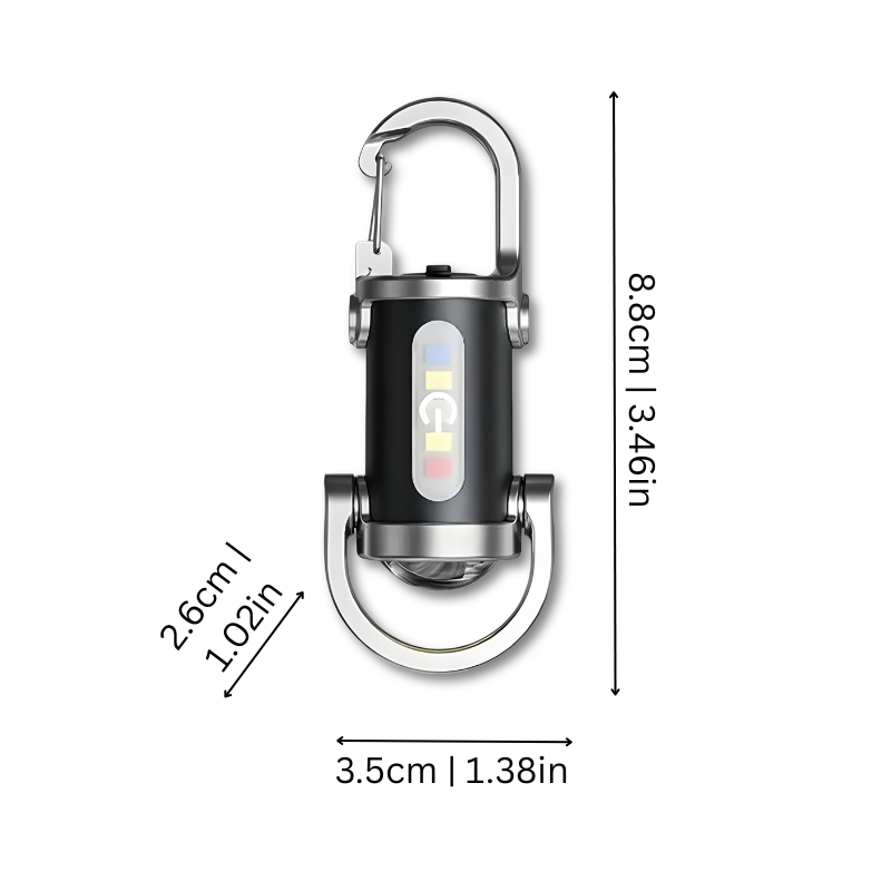 LED Flashlight with Carabiner Clip Rechargeable Keychain with Side Light 2-Pack - Image 2
