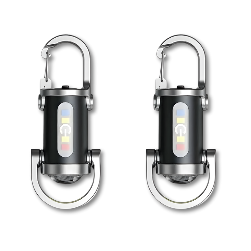 LED Flashlight with Carabiner Clip Rechargeable Keychain with Side Light 2-Pack - Image 3