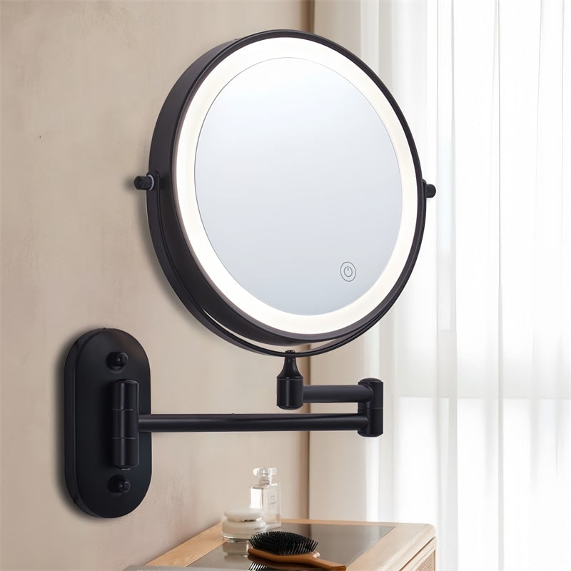 LED Lighted Makeup Mirror with Magnification Extendable Arm and Touch Dimming - Image 13