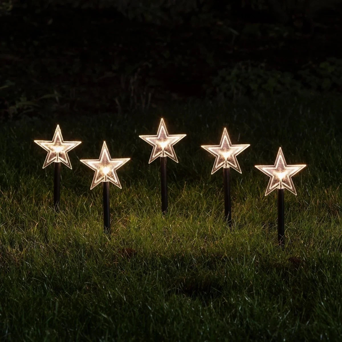 LED Star Pathway Lights with Warm White Glow and Weatherproof Stakes for Outdoor Garden Lighting - Image 2