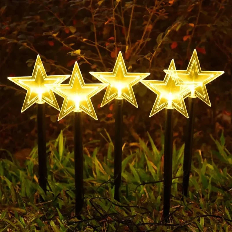 LED Star Pathway Lights with Warm White Glow and Weatherproof Stakes for Outdoor Garden Lighting - Image 5