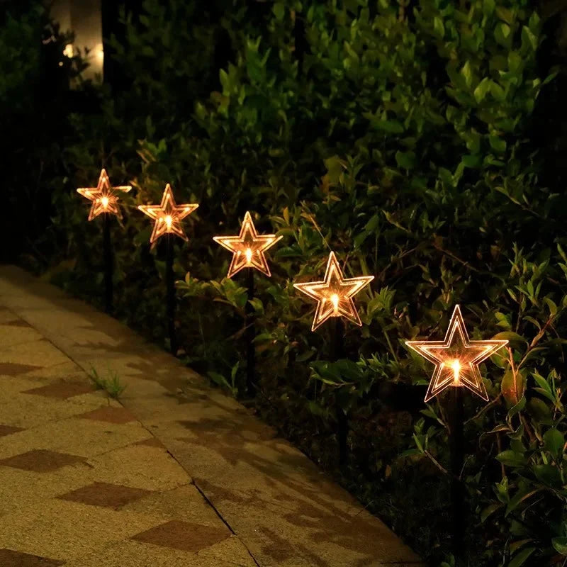 LED Star Pathway Lights with Warm White Glow and Weatherproof Stakes for Outdoor Garden Lighting - Image 8