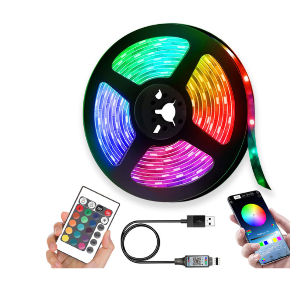 LED Strip Lights Rgb with Remote and USB Power Flexible Adhesive Lighting Control - Image 3