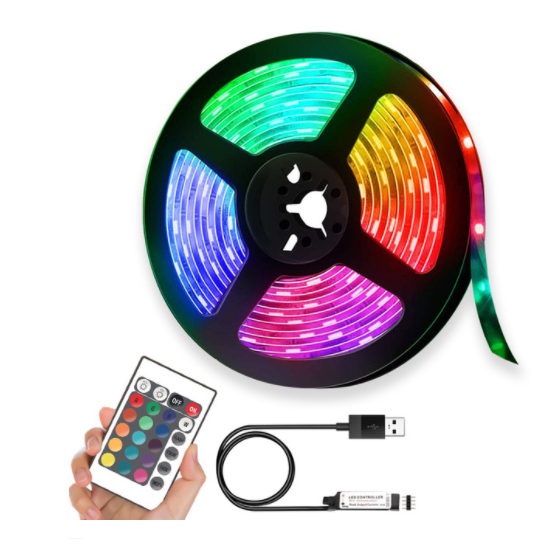 LED Strip Lights Rgb with Remote and USB Power Flexible Adhesive Lighting Control - Image 7