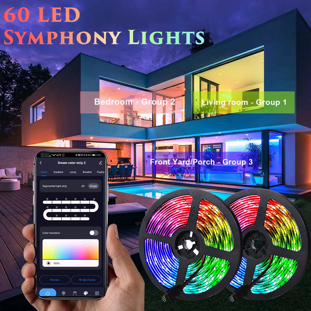 LED Strip Lights Rgb with Remote Control and App for Under Cabinet Lighting - Image 3