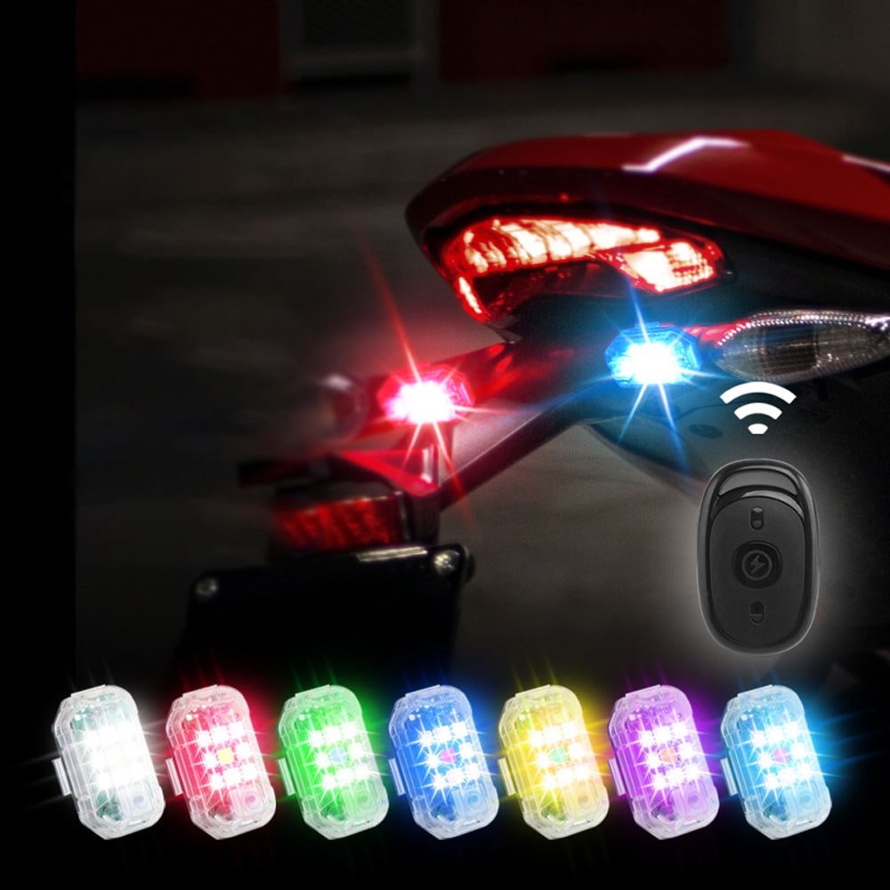 LED Strobe Light Motorcycle Rechargeable Multi Color Waterproof Remote Control Warning - Image 3