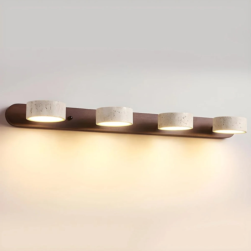 LED Wall Sconce with Travertine Stone and Wood for Modern Ambient Lighting - Image 11