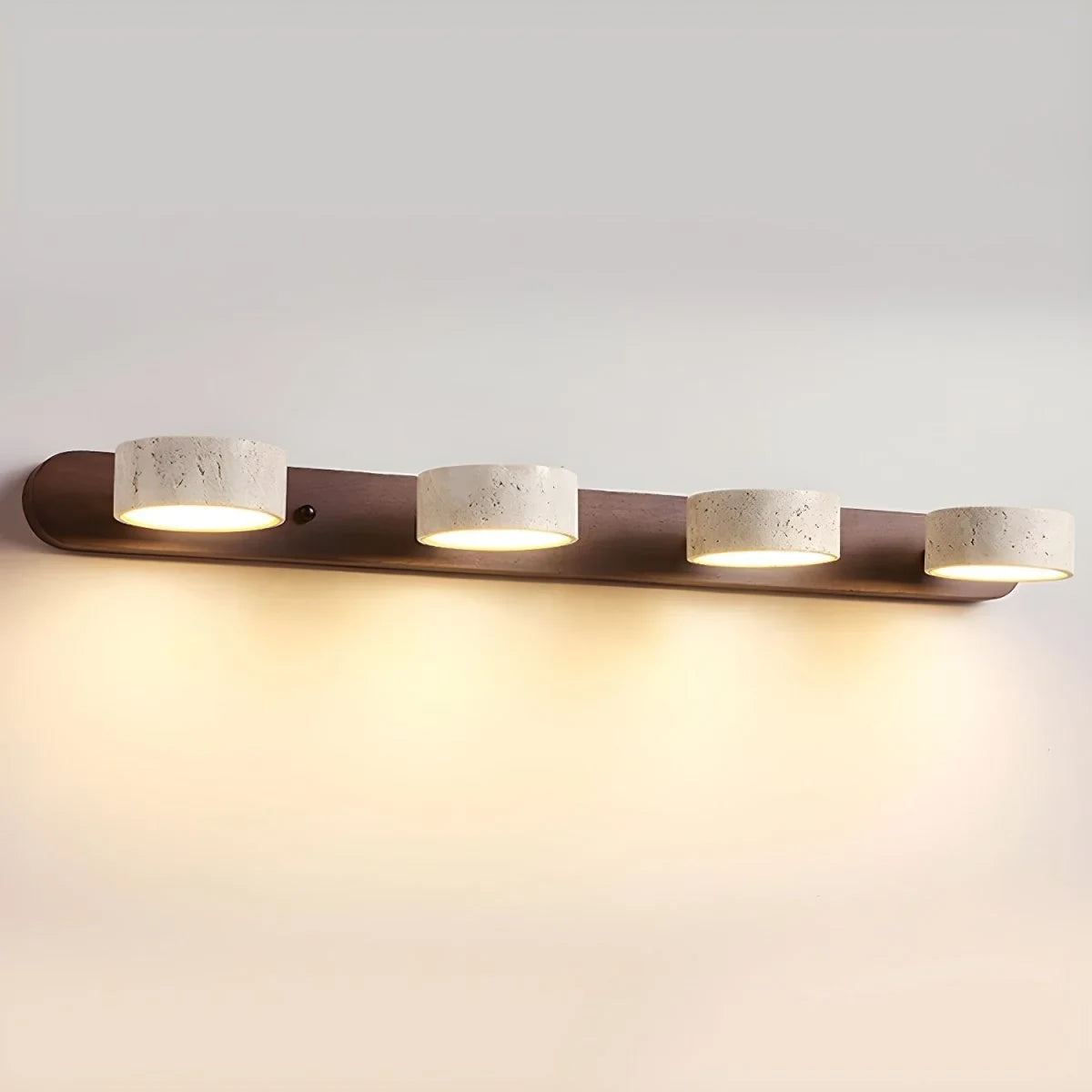 LED Wall Sconce with Travertine Stone and Wood for Modern Ambient Lighting - Image 11