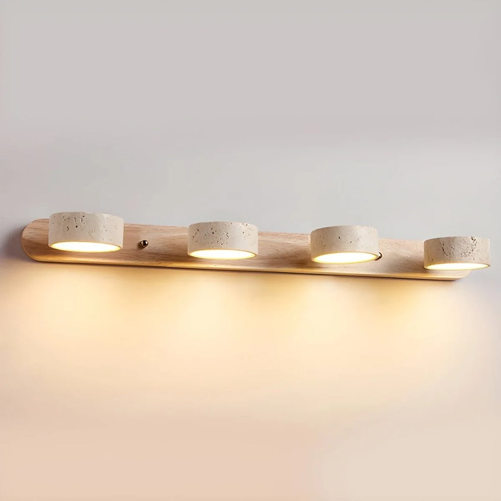 LED Wall Sconce with Travertine Stone and Wood for Modern Ambient Lighting - Image 13