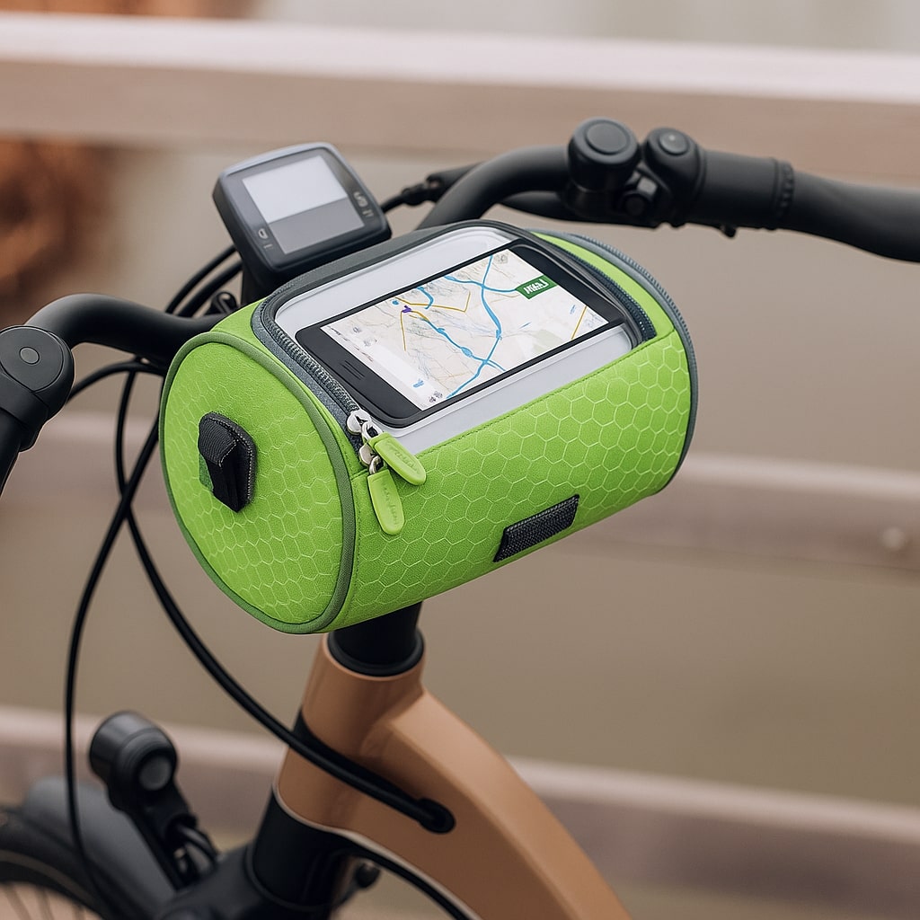 Bicycle Handlebar Phone Bag with Touchscreen Pocket