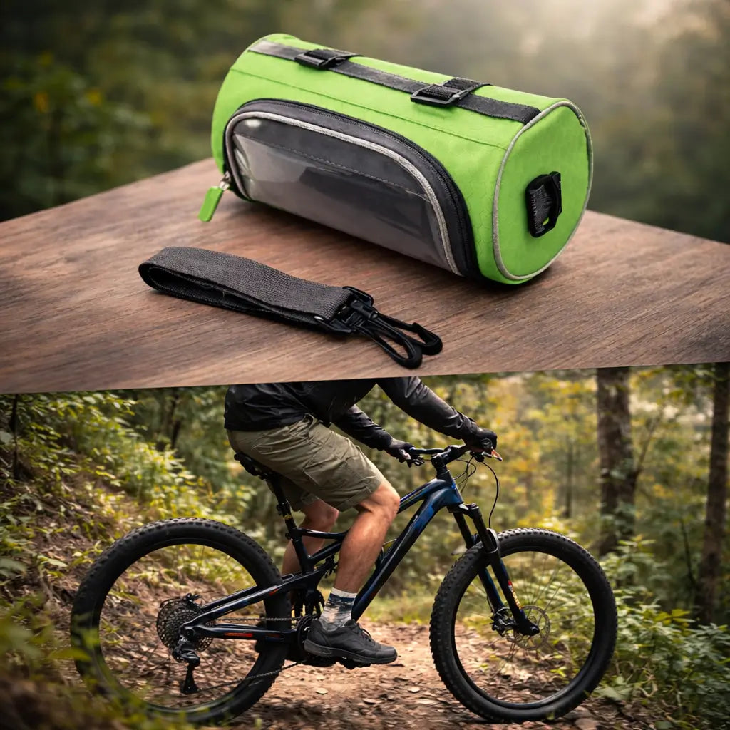 Bicycle Handlebar Phone Bag with Touchscreen Pocket