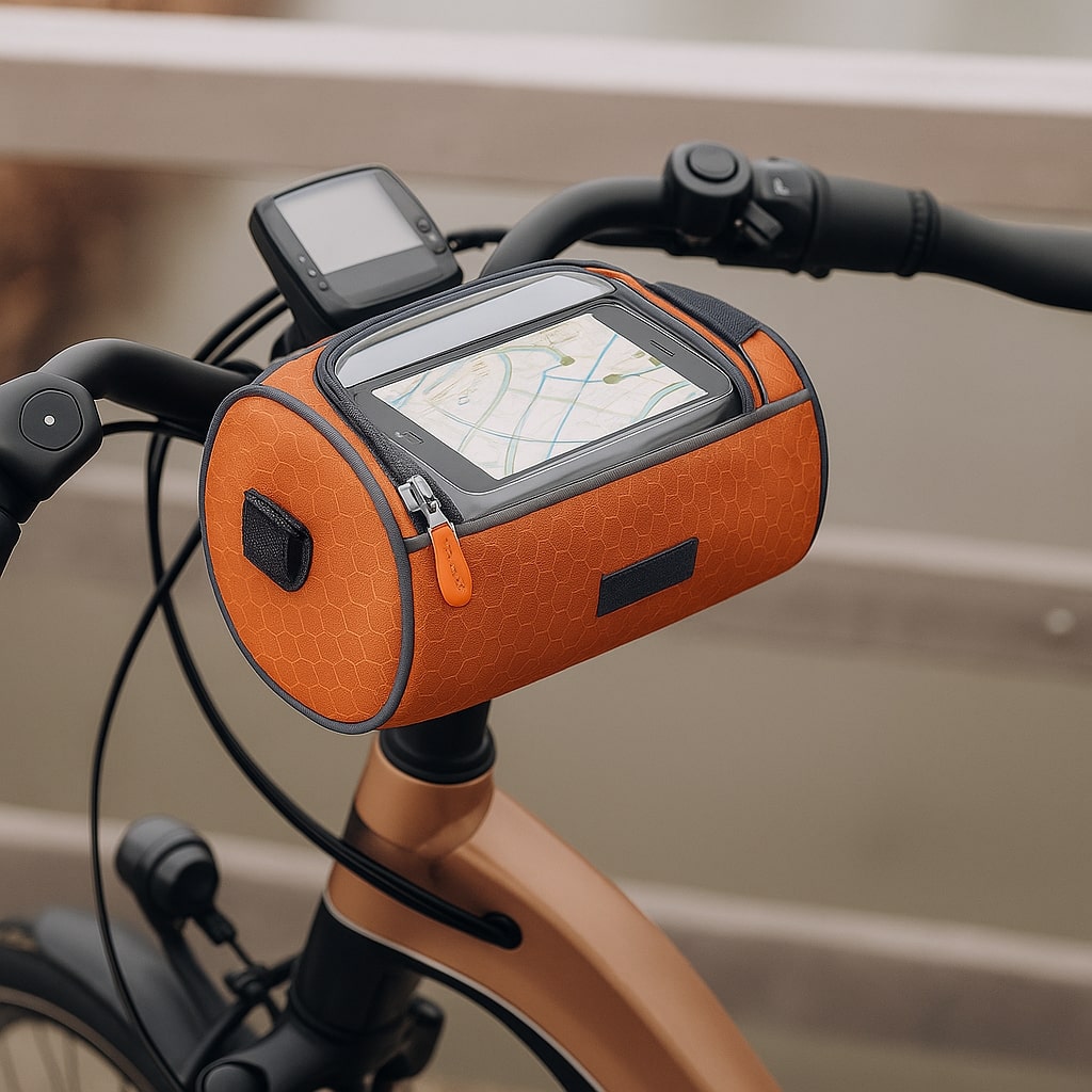 Bicycle Handlebar Phone Bag with Touchscreen Pocket