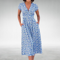 Lightweight Floral Print Midi Day Dress for Versatile Wear