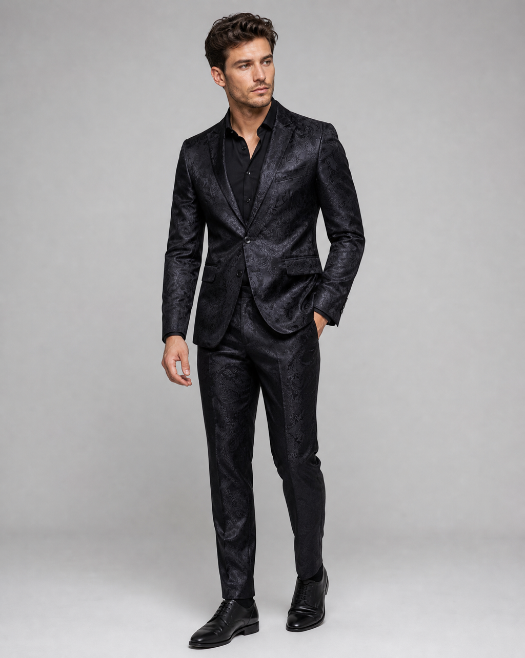 Lightweight Slim Fit Tailored Suit for Men — back view