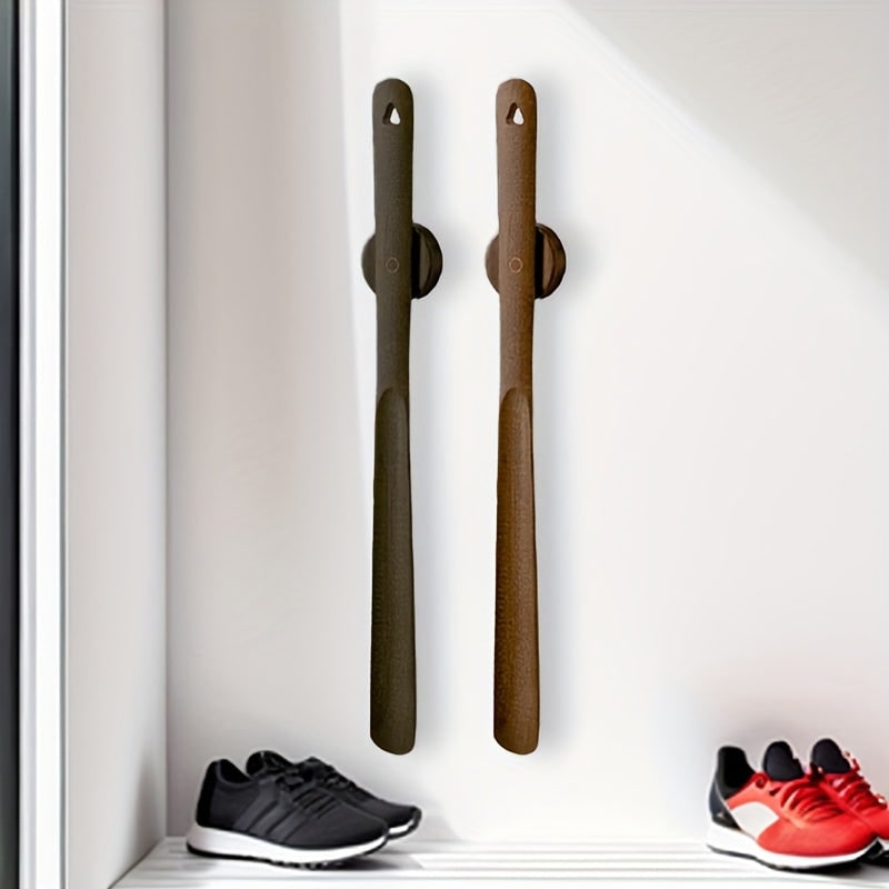 Long Shoe Horn Wooden Handle Magnetic Wall Mount Standing - Image 1