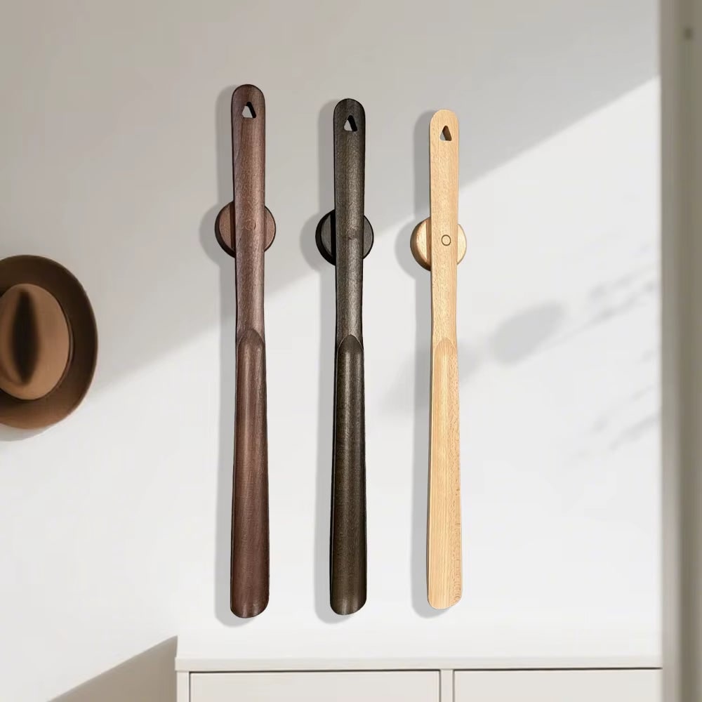 Long Shoe Horn Wooden Handle Magnetic Wall Mount Standing - Image 2