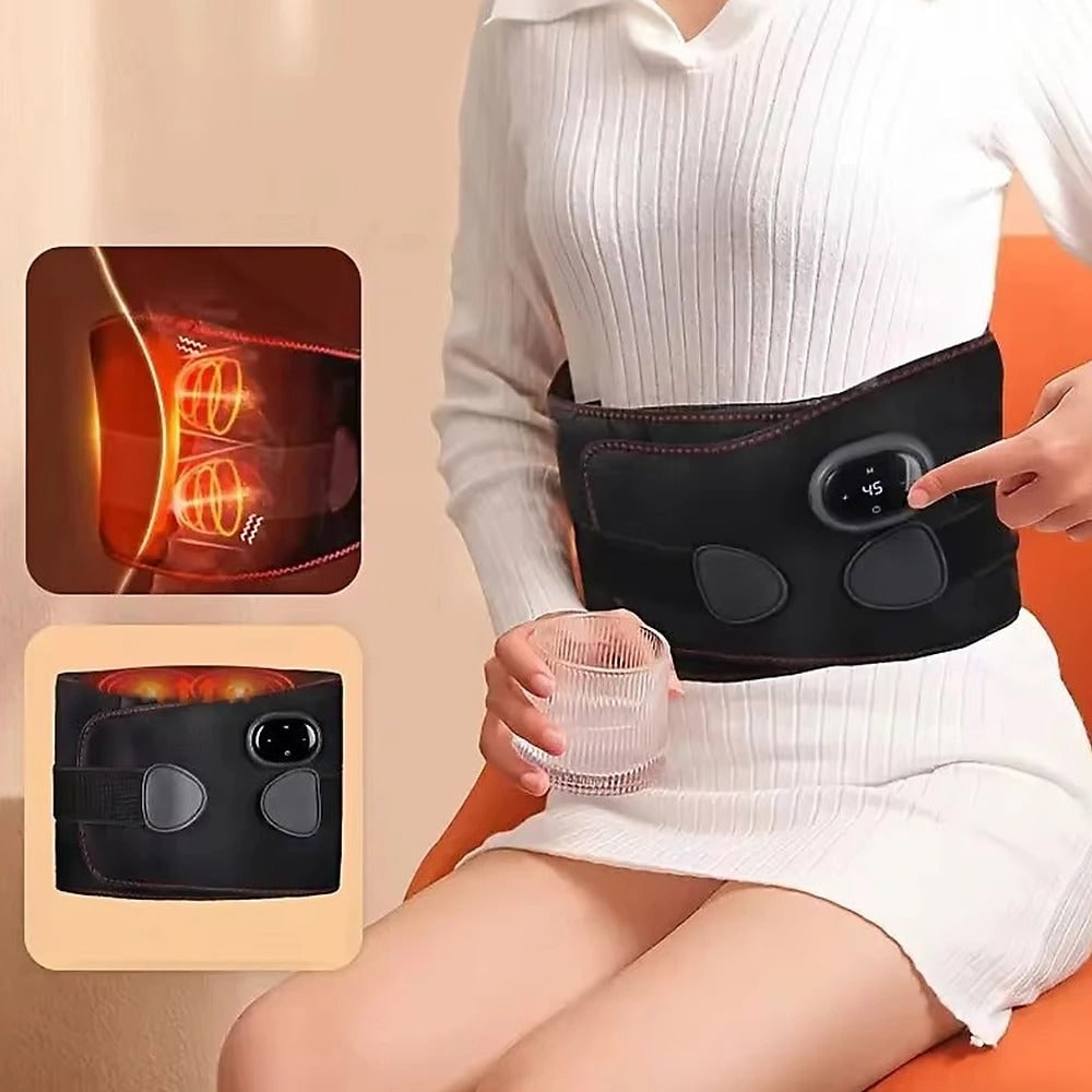 Lower Back Heat Pack and Heating Pad with Support Belt Cordless Vibration Massager for Pain Relief - Image 2