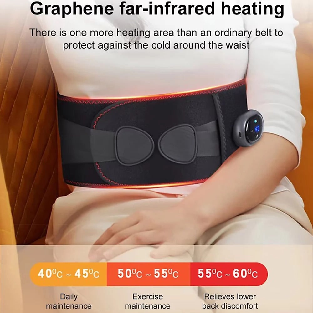 Lower Back Heat Pack and Heating Pad with Support Belt Cordless Vibration Massager for Pain Relief - Image 4
