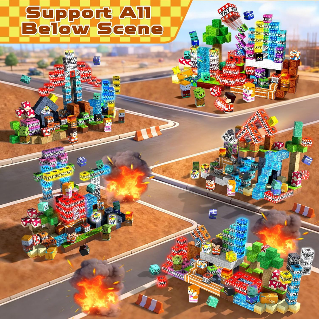 Magnetic Building Blocks and Cubes with LED Light-Up Pixelated Textures - Image 10