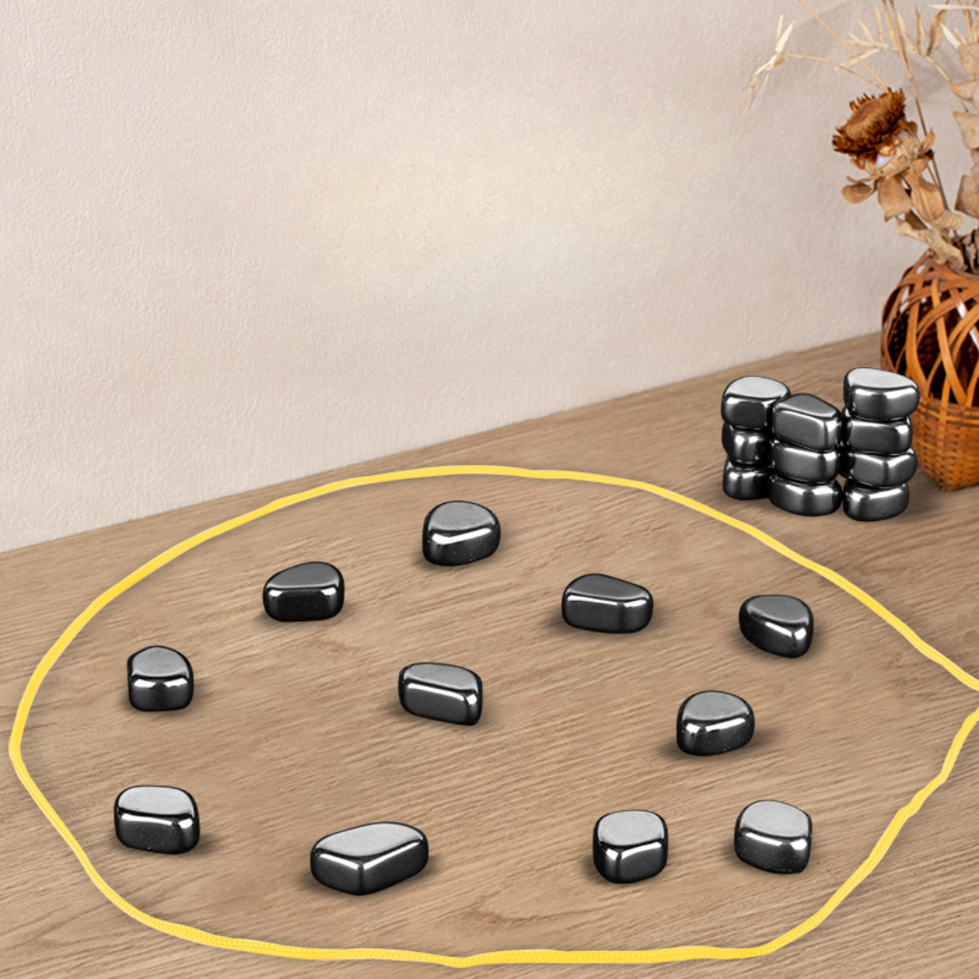 Magnetic Chess Game Stones Portable Travel Metallic Polished Drawstring Bag Strategy - Image 5