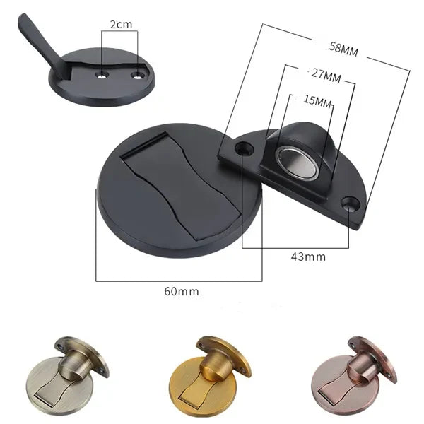 Magnetic Door Stop with Floor Mount and Catch in Stainless Steel - Image 7