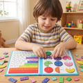 Magnetic Fraction Tiles and Circles with Rainbow Math Pieces - Image 1