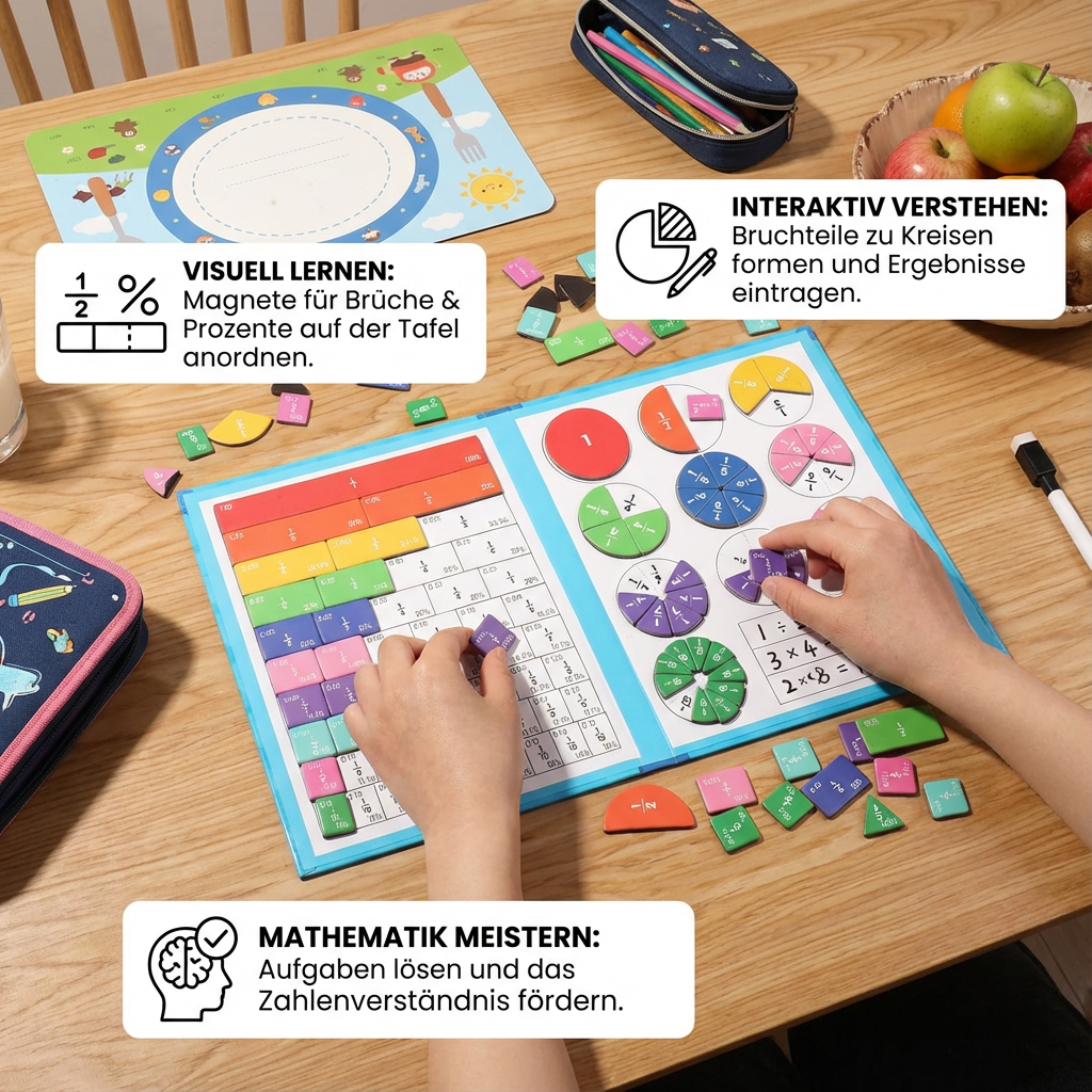 Magnetic Fraction Tiles and Circles with Rainbow Math Pieces - Image 3