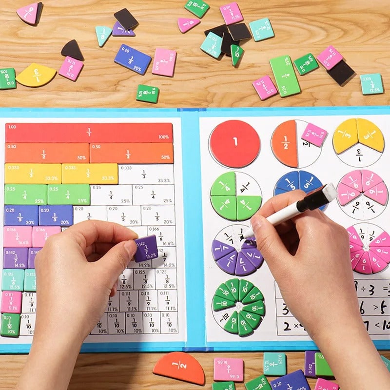Magnetic Fraction Tiles and Circles with Rainbow Math Pieces - Image 4
