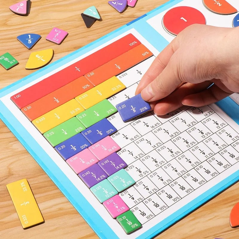 Magnetic Fraction Tiles and Circles with Rainbow Math Pieces - Image 7