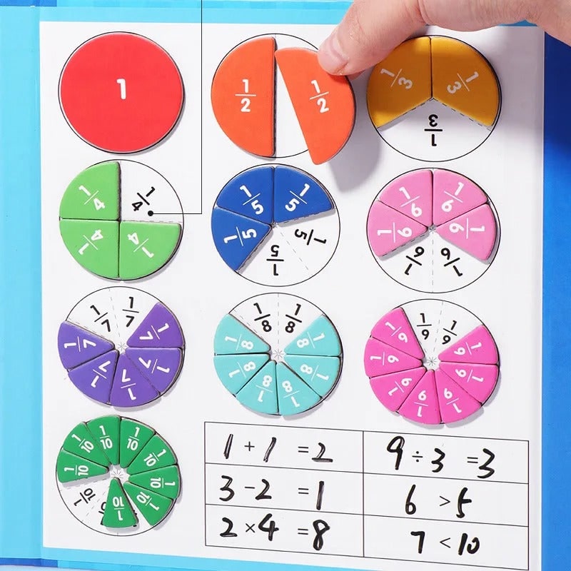 Magnetic Fraction Tiles and Circles with Rainbow Math Pieces - Image 9