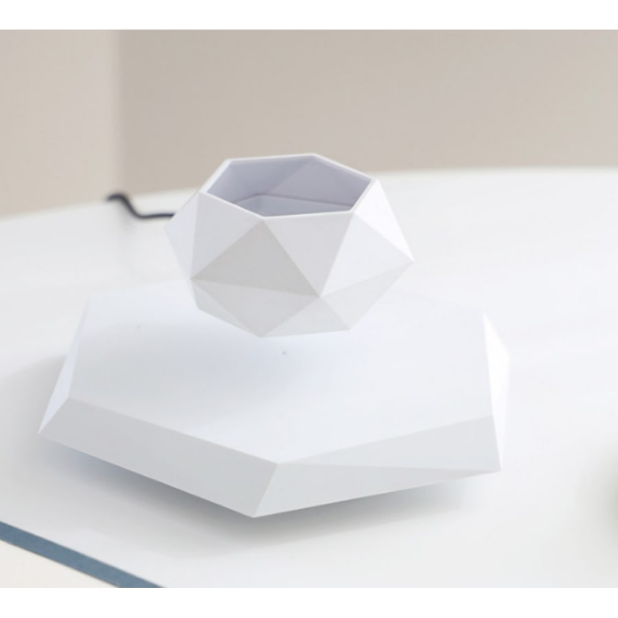 Magnetic Levitating Planter with Geometric Hexagonal Base for Tabletop Display - Image 4