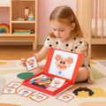Magnetic Puzzle Toy for Kids''' with Face and Dress Up Pieces Portable Book-Shaped Storage Box - Image 1