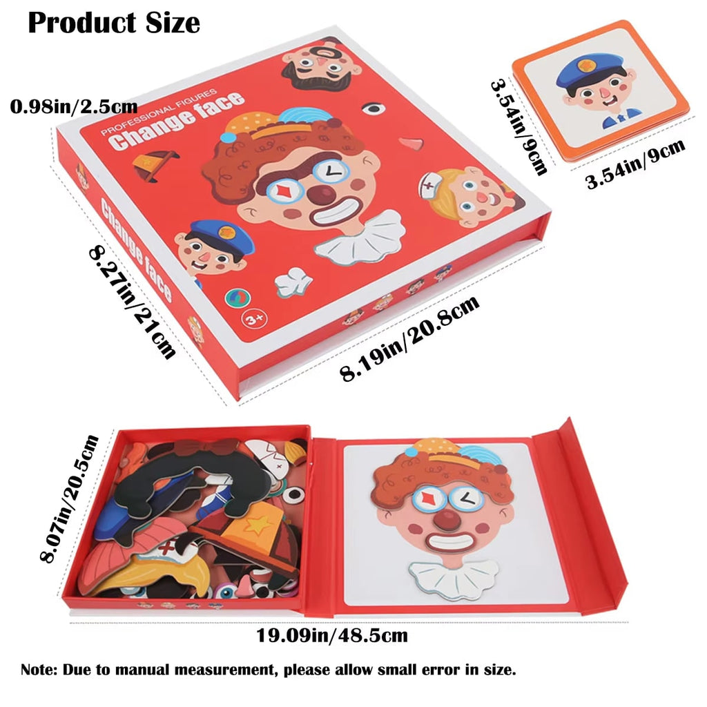 Magnetic Puzzle Toy for Kids''' with Face and Dress Up Pieces Portable Book-Shaped Storage Box - Image 3