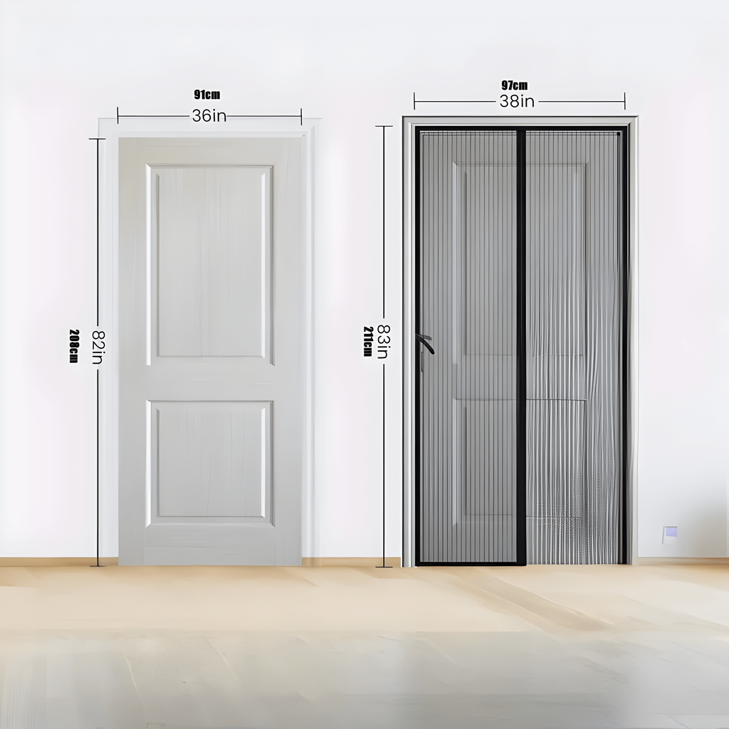 Magnetic Screen Door with Self-Closing Mesh and Curtain for Hands-Free Entry - Image 6