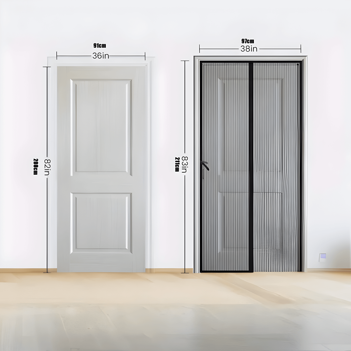 Magnetic Screen Door with Self-Closing Mesh and Curtain for Hands-Free Entry - Image 6